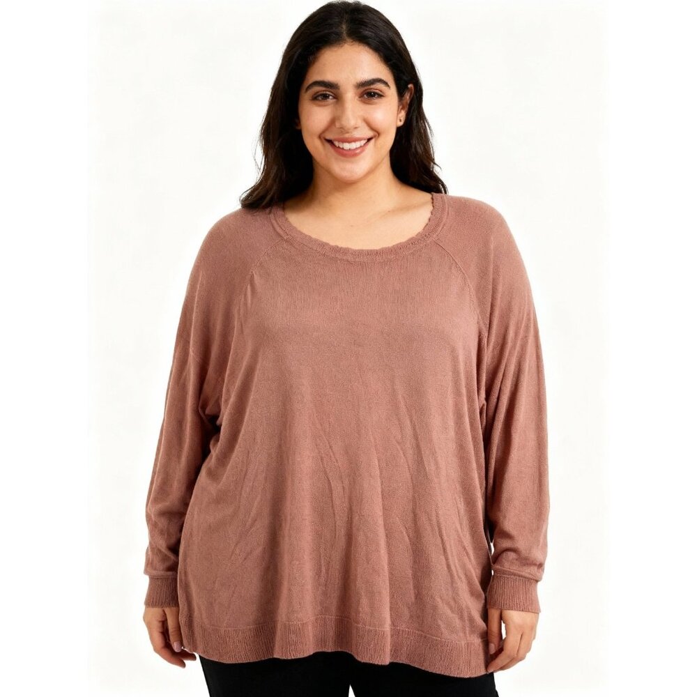 Torrid Women's Pink Long Sleeve Silky Oversized Casual Top Plus Size 3X